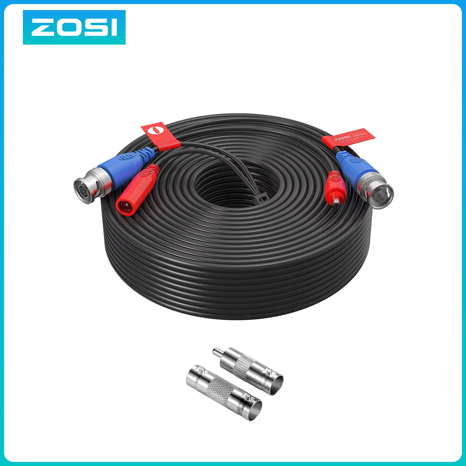 ZOSI 100ft/30M CCTV Cable BNC + DC Plug Cable For CCTV Camera DVR Security Black Surveillance System Accessories