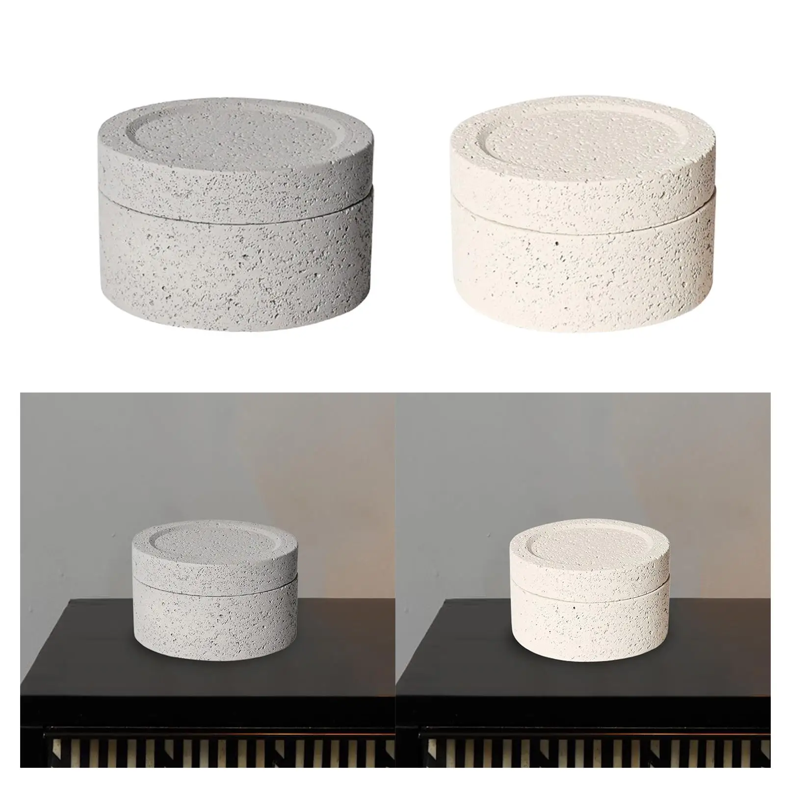 Fragrance Oil Diffuser Textured Cement Flower Pot Multipurpose Solid Candle Vessel Jewelry Organizer for Home Use Gift Hotel