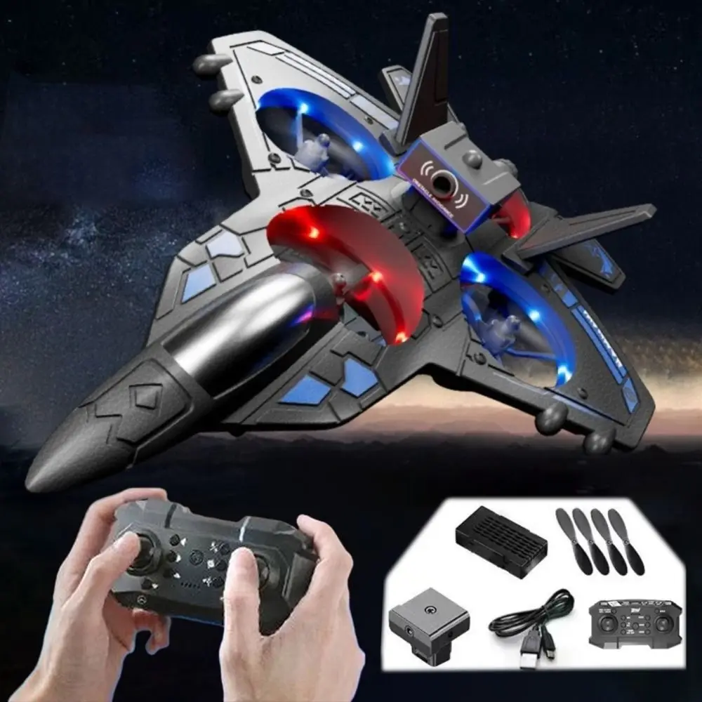 Novo avião de controle remoto de espuma com luz anti-colisão avião controlado por rádio dublê rolo 2.4g helicóptero quadcopter