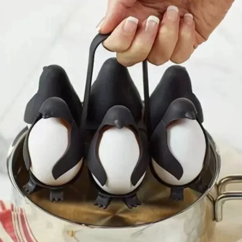 Penguin Egg Steamer & Refrigerator Holder Set, 6pcs Electric Cooker Rack
