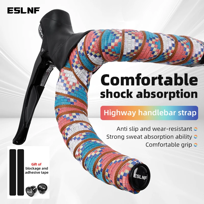 

ESLNF Pure Cotton Road Bike Handlebars Tape Bicycle Anti-slip Shock-absorbing Sweat-absorbing Straps Cycling equipment