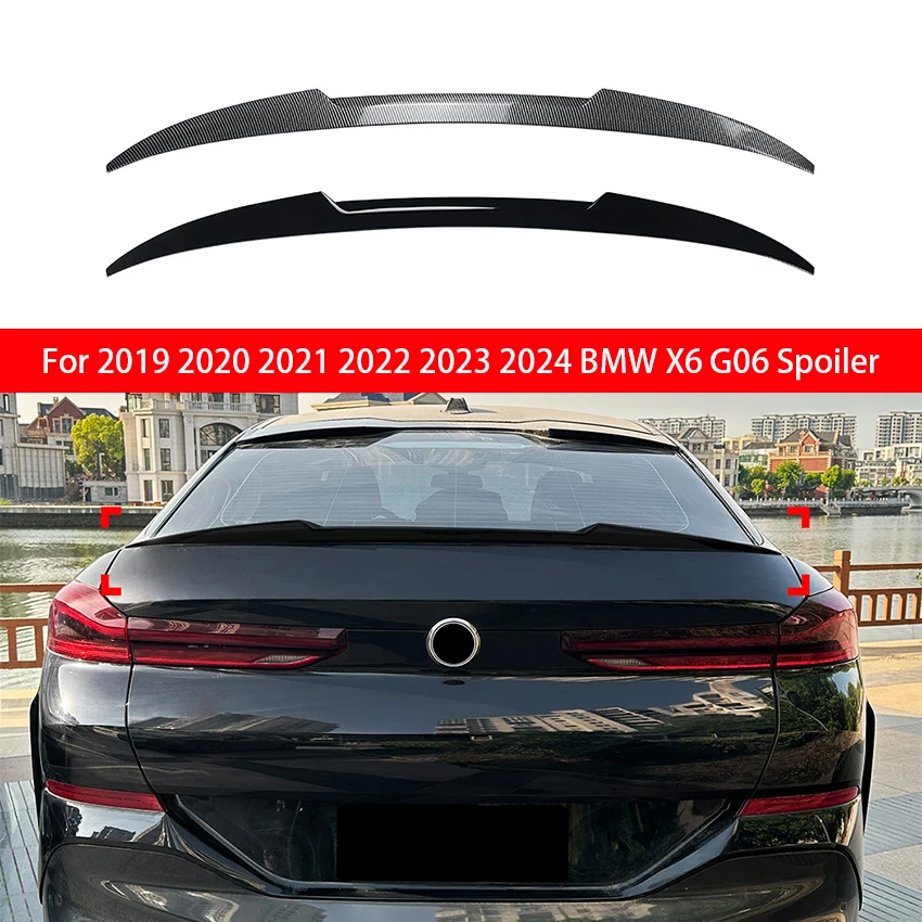 

For 2019 2020 2021 2022 2023 2024 BMW X6 G06 Car Rear Spoiler Wing Trunk Lip Tail Trunk Spoiler Trim Auto Accessories