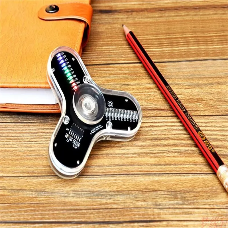 LED Fingertip top, Three-leaf finger top, Transparent Acrylic Shell, Luminous Display, DIY Production kit