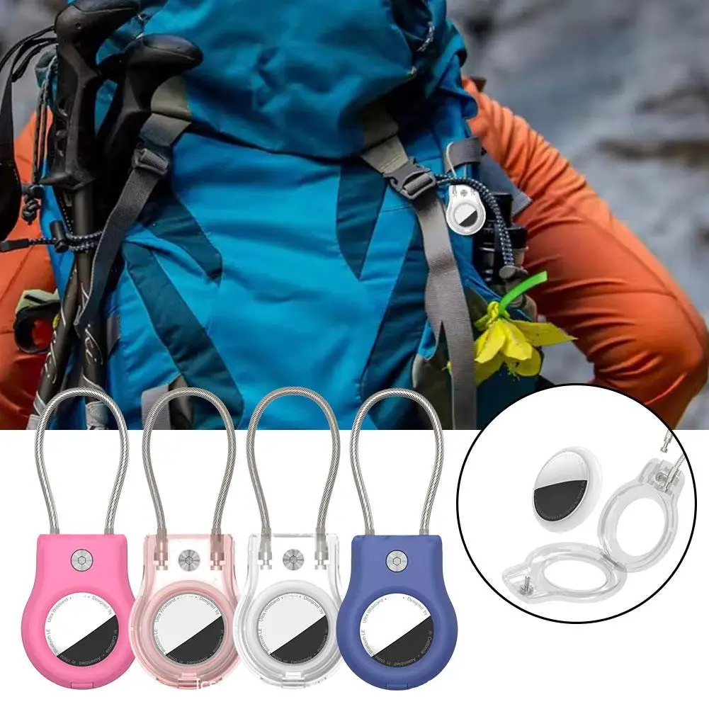 

Cover For Apple Airtags Case Eychain Protective Cover For Airtag Holder Anti-Lost GPS Tracker Sleeve Keychain For Air Tag C Q3F3
