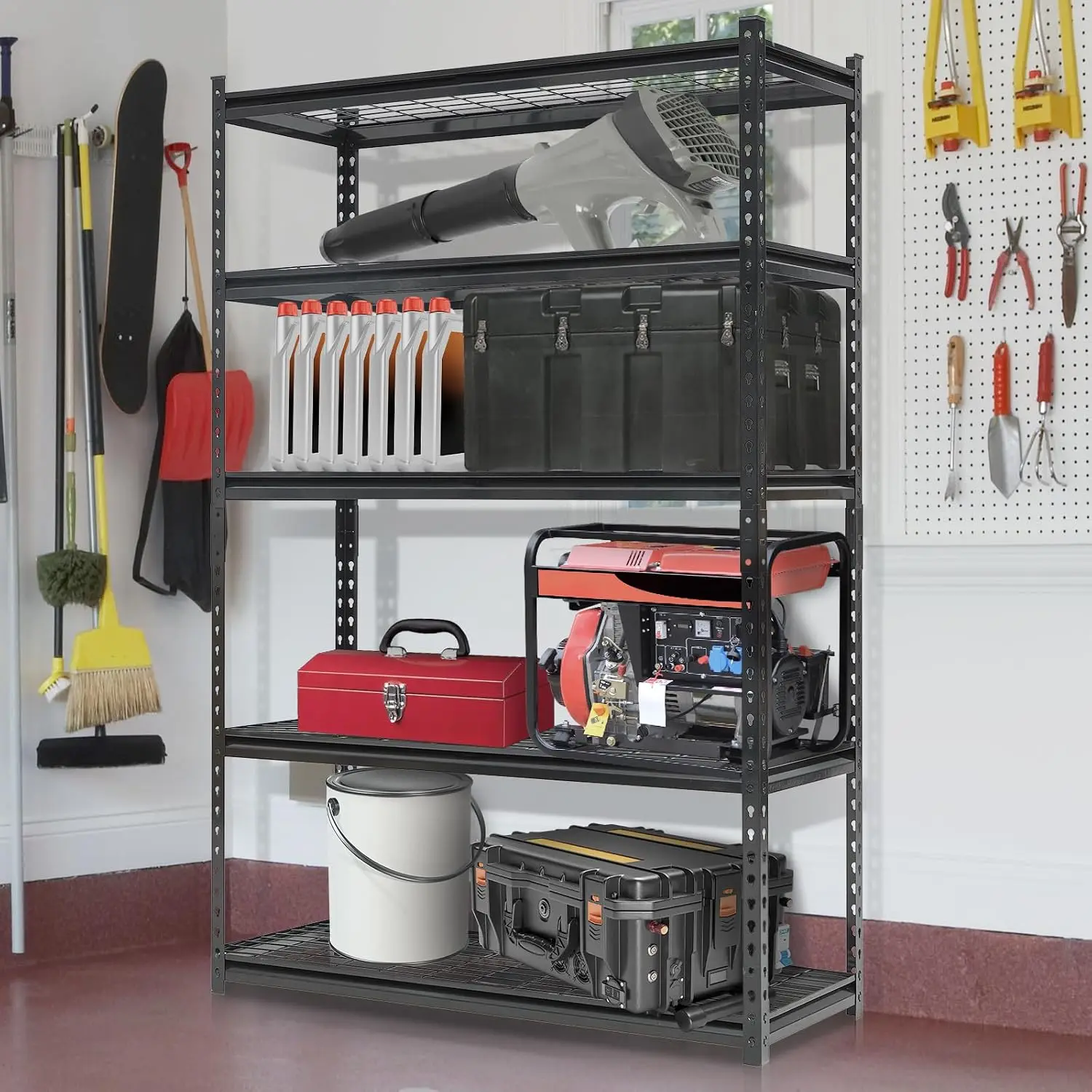 5-Tier Adjustable Steel Storage Shelf 2500 lbs Capacity Garage Warehouse Organizer, Customized