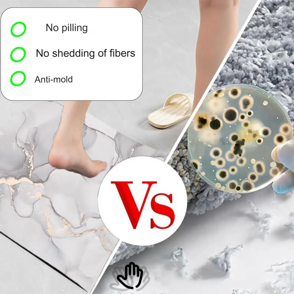 Non-Slip Mat Water-Absorbent Floor Mat Marble Pattern Bathroom Diatomaceous Earth Door Mat Living Room Bedroom Bathroom