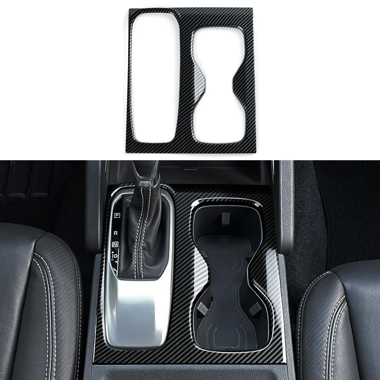 ABS Carbon Fiber Interior Sticker. Car Center Console Gear Shifter Panel. For Nissan Frontier (2022-2026) Trim Accessories.
