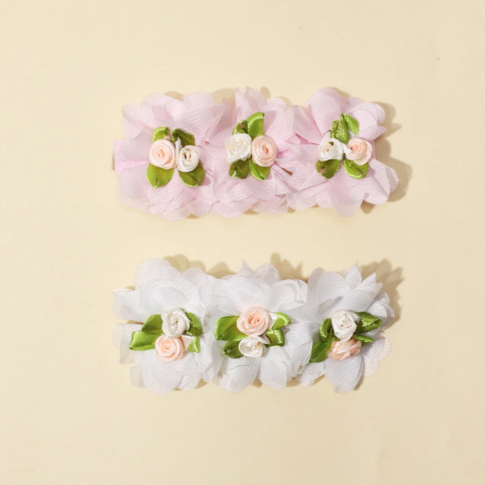 2PC Baby Soft Elastic Floral Lace Headband Baby Hair Accessories Headwear Kids Headband Children\'s Headbands No Paper Cardr