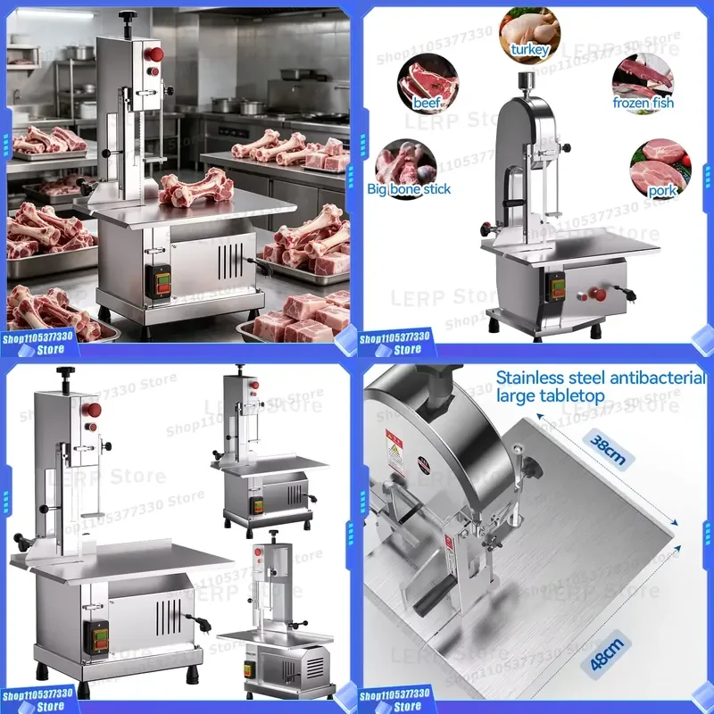 Heavy Duty Electric Meat Saw Bone Cutter Commercial Aluminum Alloy Frozen Food Processor Kitchen Cutting Machine for Butcher