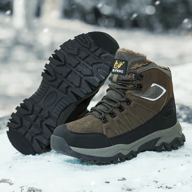 

Hiking Shoes Men Boots Anti-slip Plush Outdoor Sports Shoes Men Wear-resistant Comfortable Soft Breathable Casual Men Shoes