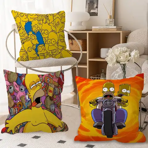Cartoon Personalized Pillow Cover Kids Bedroom Wild Party Decor Pillowcase kid Birthday shower Gift The S-Simpsons