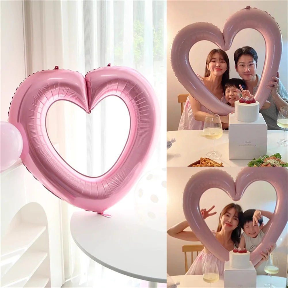 

1Pcs Love Heart Aluminum Film Balloon Peach Heart Foil Balloon Wedding Room Decor Bride To Be Photobooth Props Baloon Bridal