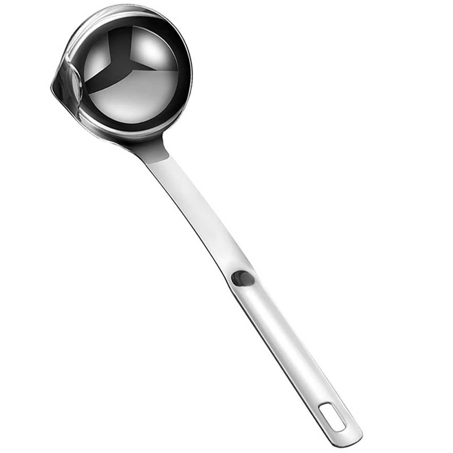 Oil Seperator Spoon, Stainless Steel Oil Filter Spoon Soup with Long Handle Oil Soup Cooking Strainer Filter Soup Ladle