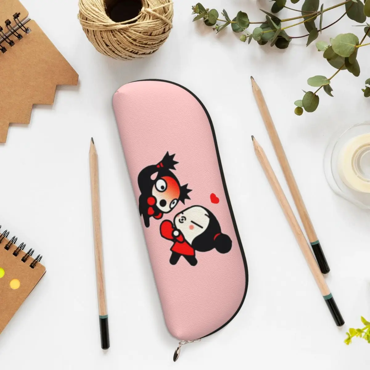 

Cute Pucca And Garu Love Valentine Pencil Cases Pencil Pouch Storage Stationery Supplies Large Capacity Pen Box Pencil Bag