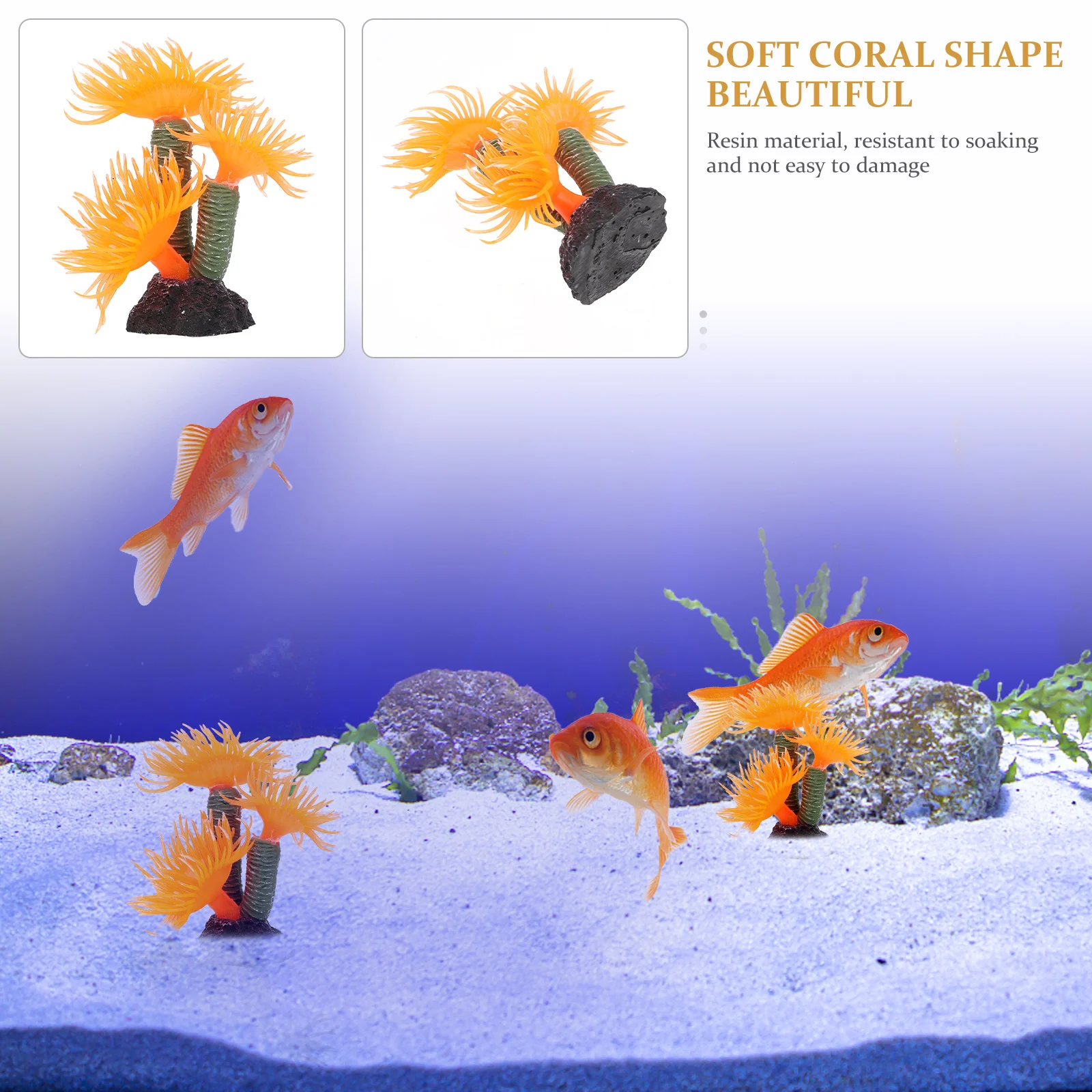 

Small Simulation Resin Aquatic Coral Fish Tank Ornament Durable Fake Water Plant Aquarium Decoration Natural Lively Display