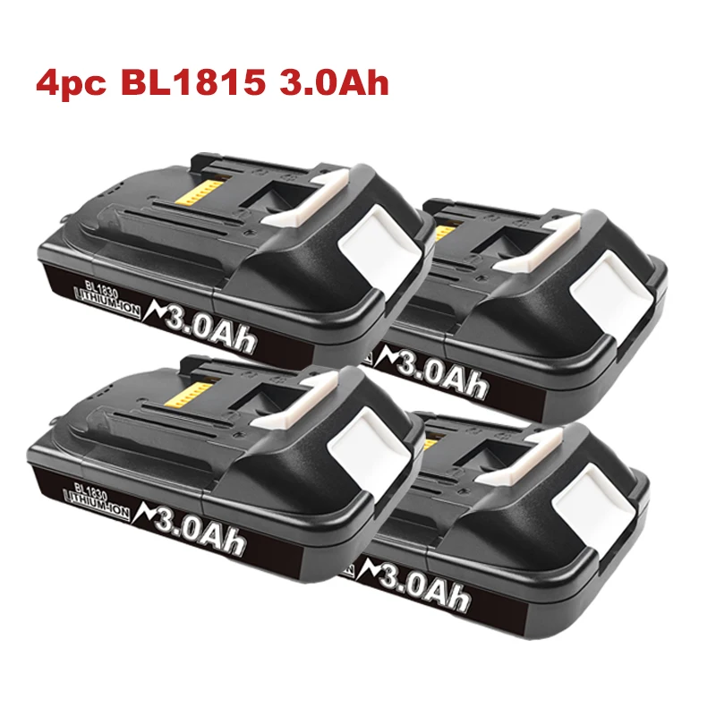 Voor Makita BL1815 Batterij 18V 3.0Ah Batterij BL1815 BL1830 BL1840 BL1850 BL1860 Vervangende Batterij met BL1830 4A Lader DC18RC