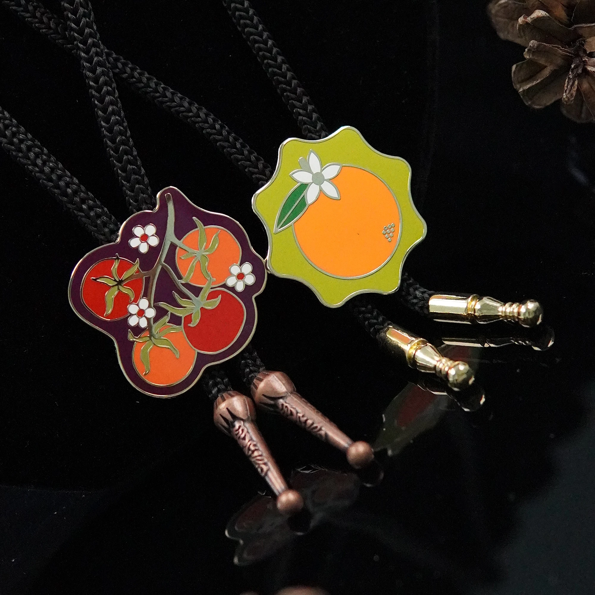 Fruit Themed Enamel Bolo Tie Retro Fashion Daily Men Women Neck Accessory