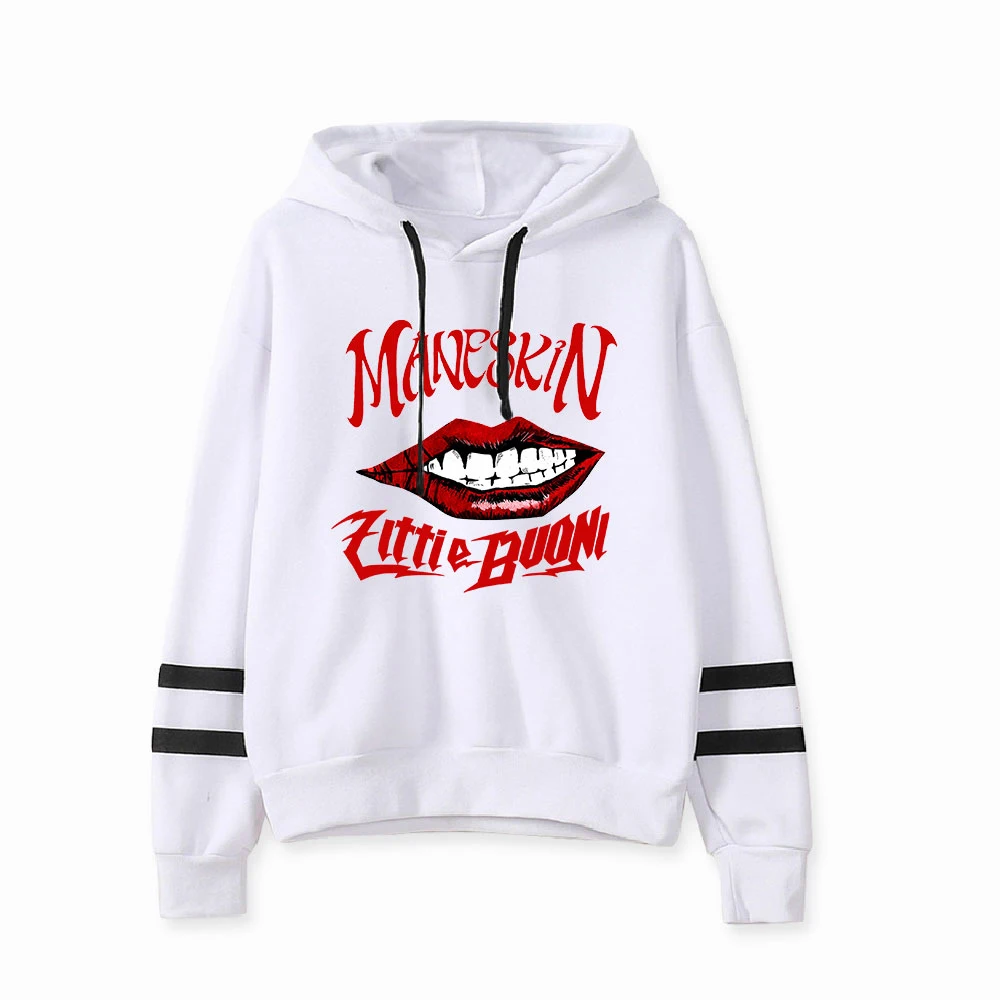 Maneskin Hoodies Unisex Pocketless Sleeve Long Sweatshirt Women Men's Hoodie Harajuku Streetwear Fashion Clothes Plus Size