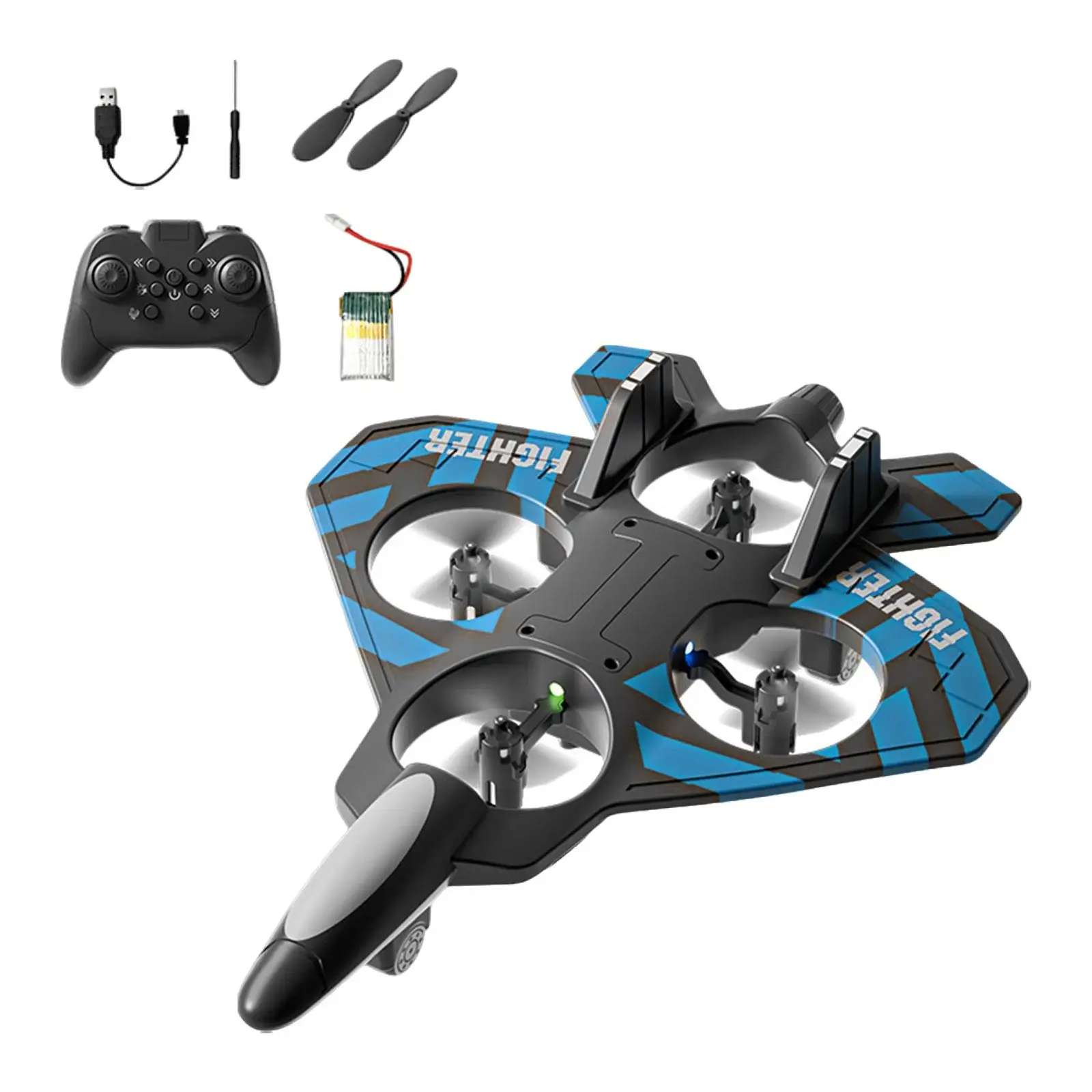 Remote Control Airplane Quadcopter Helicopter 2 Speeds Adjustable Portable 360° Flip Hobby Glider RC Plane Outdoor Flying Toy