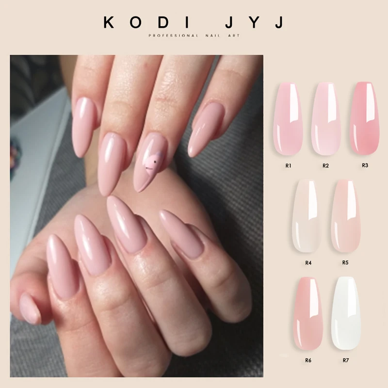 

KODI JYJ Natural Rubber Base Gel 12ml Nude Color Gel Varnish for Nails Semipermanent uv led Milk Camouflage Base Manicure Gellac