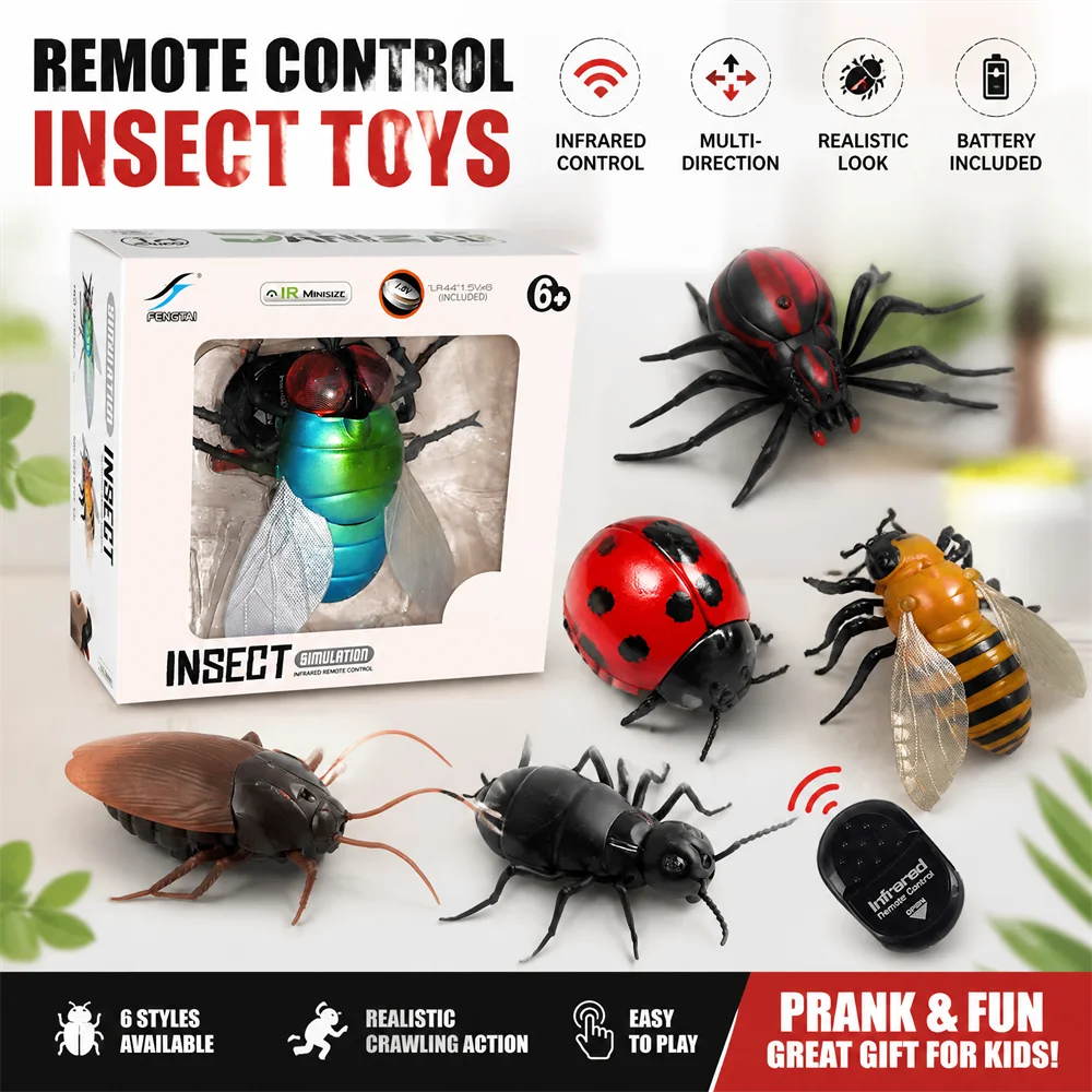 GIANTFLY Infrared RC Simulation Centipede Prank Toy, Moving Joints & Head Light, 8m Remote Control, Gift for Kids Novelty