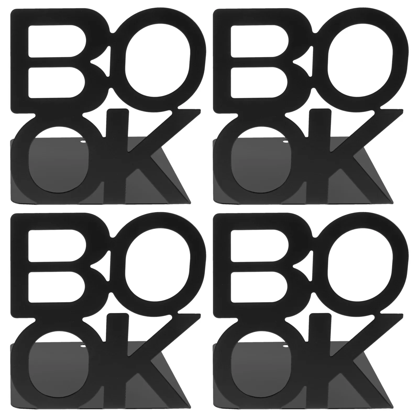 

Набор из 4 металлических подставок для книг, сверхпрочные, минималистичные держатели для книг на полки, органайзер для стола, для хранения книг, документов, журналов, файлов