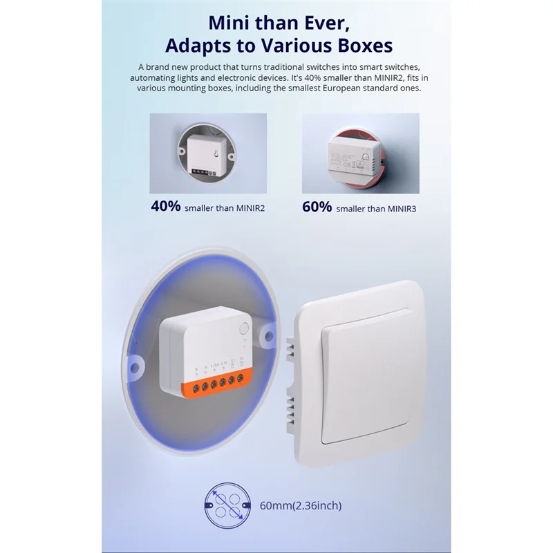 B04B-3PCS Ewelink Wi-Fi Smart Switch Controllo bidirezionale Modulo Smart Home Controllo vocale per Alexa Google Assistant