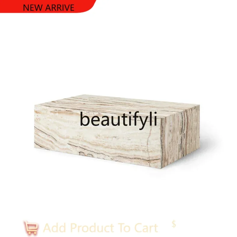 

Natural marble square light luxury simple living room Internet celebrity coffee table G1218