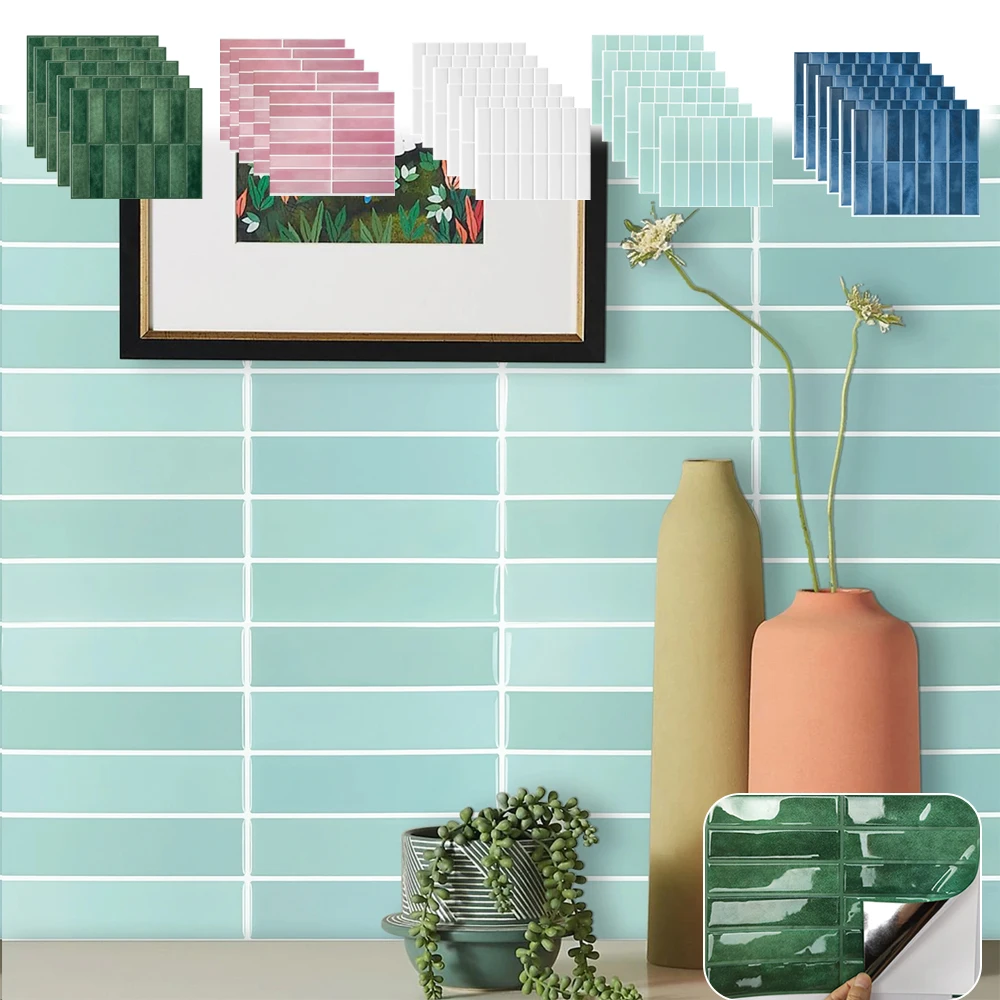 

PET Kitchen Self Adhesive 3D Tile Wall Stickers Waterproof Oil-proof Wall Decal Moisture-proof Heat-resistant Wall Decoration