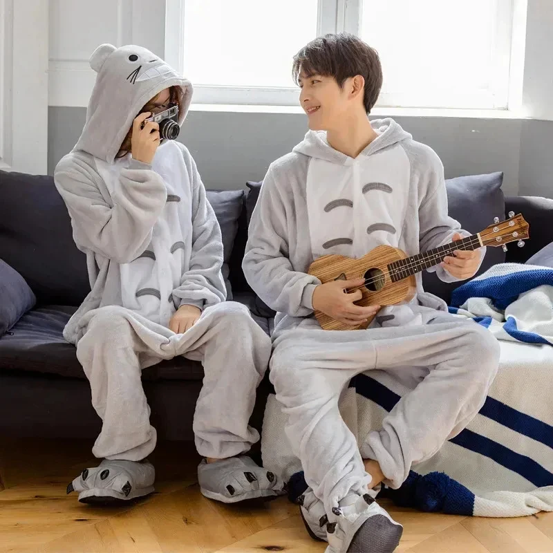 ♥ Disfraz de Cosplay de Halloween para Adultos, Conjunto de Pijama de Totoro, Mono de Forro Polar con Capucha de Animal de Dibujos Animados para Invierno, para Hombre y Mujer, Novedad 2026 Topspeed Cos