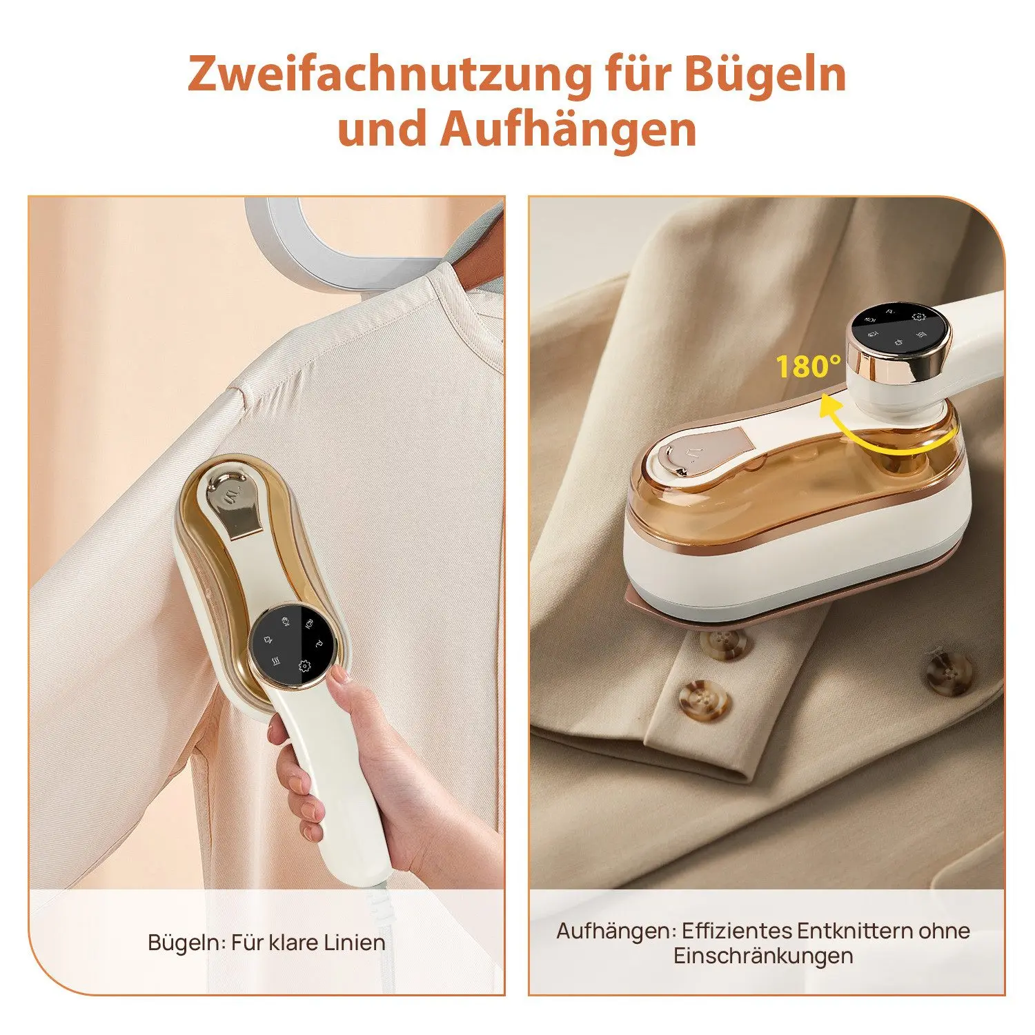 مُبخّر ملابس صغير محمول قابل للطي مكواة بخار محمولة للسفر المنزلي للملابس مكوّاة رطبة وجافة مكواة بخار