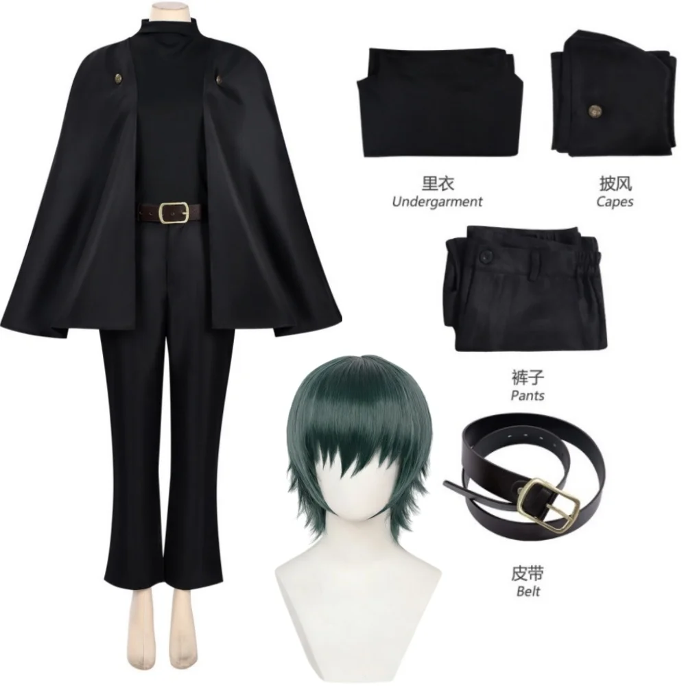 

Maki Zenin Cosplay Costume Maki Zenin Cloak Top Pants Belt Suits Wig Party Carnival Costumes