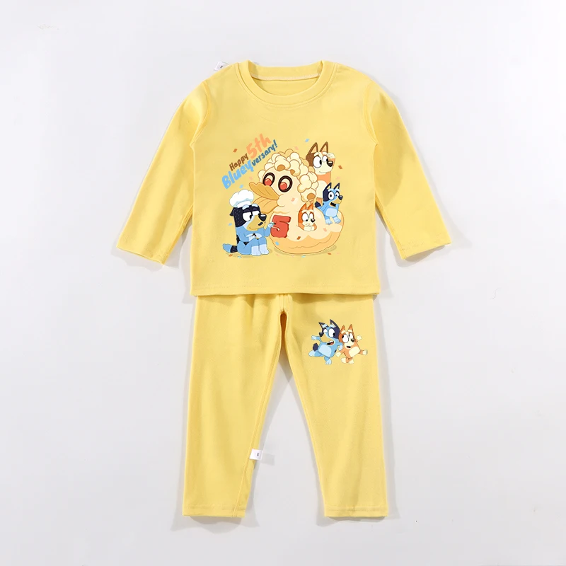 Blueys Bingo Pajama لطيف الكرتون أنيمي الملابس الخريف الشتاء الفتيان الفتيات Derong الأساسية الجلد ودية ملابس النوم هدية الكريسماس #5