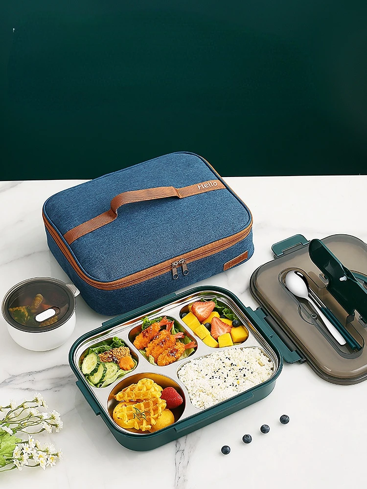 

Stainless Steel Insulated Lunch Box Multi Division Box Office Workers Bento Pupils Special Separation Play Rice 304 Meal Tureens