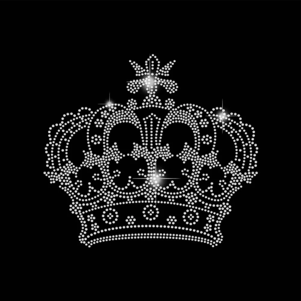 

Crown Iron on Rhinestones Transfer T-Shirt Heat Transfer Designs Stickers Rhinestone Crown Bling Decals making kit
