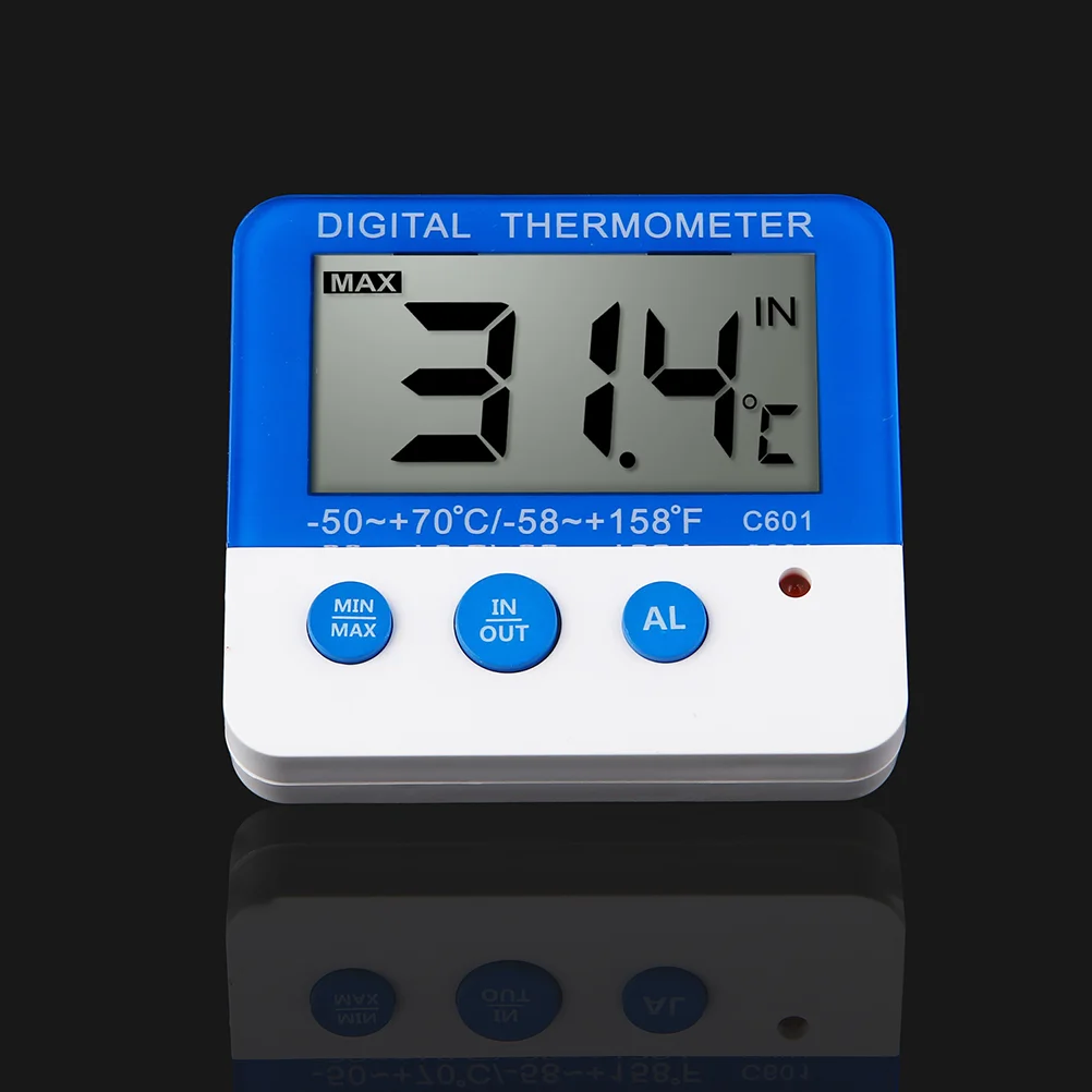 1PC C601 Indoor And Outdoor Thermometer Digital Refrigerator Freezer Thermometer High And Low Temperature Alarm Kitchen