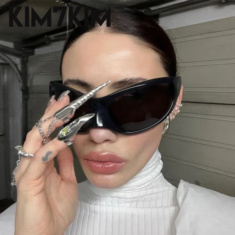 Y2K Punk Katzenaugen-Sonnenbrille für Damen und Herren 2026 Luxusmarke Trendige Sonnenbrillen Vintage Übergroße Steampunk-Brille Gafas De Sol – Detail 1