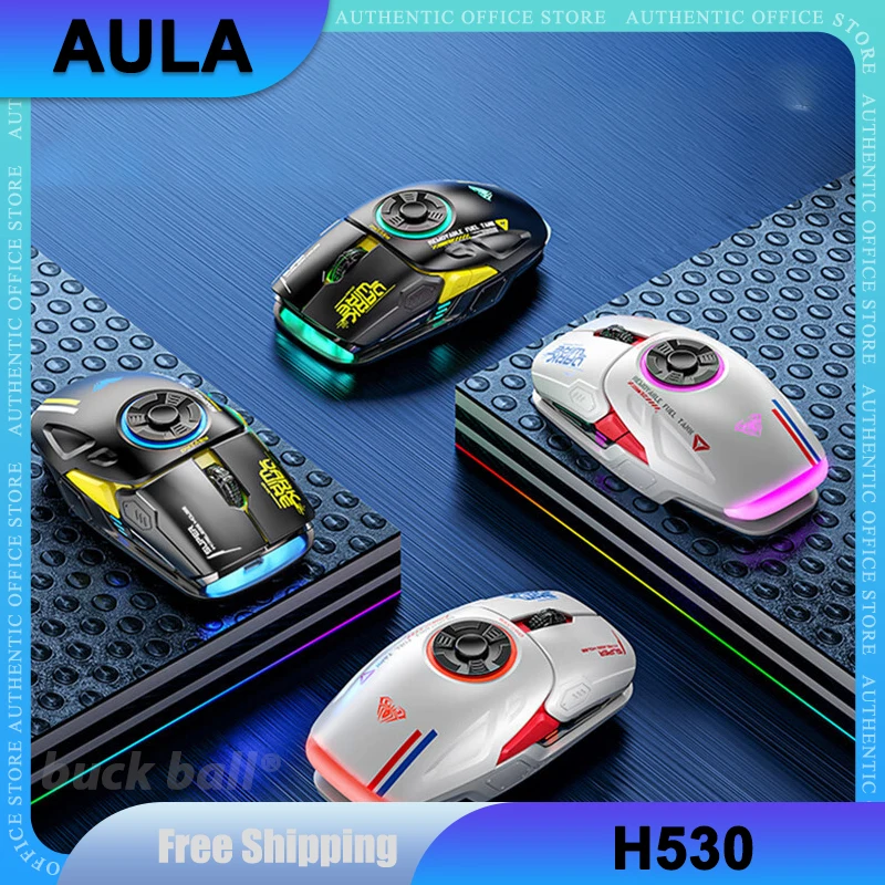 

Aula H530 2.4G Bluetooth Wireless Mouse 5 Buttons E-Sports RGB Backlight Leobog Gaming Mouse Accessory For Windows Boy Mice Gift