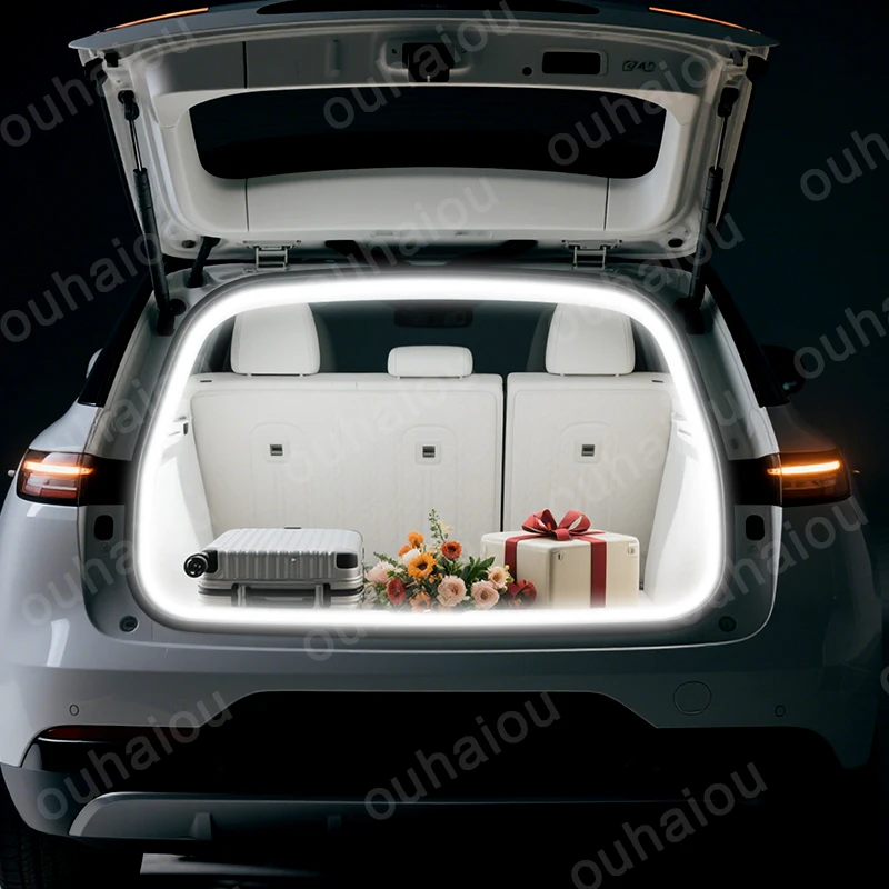 ل Li Auto L7 ضوء الجذع أضواء الغلاف الجوي تعديل الضوء الخلفي الجذع LED ضوء بار أبيض دافئ أبيض