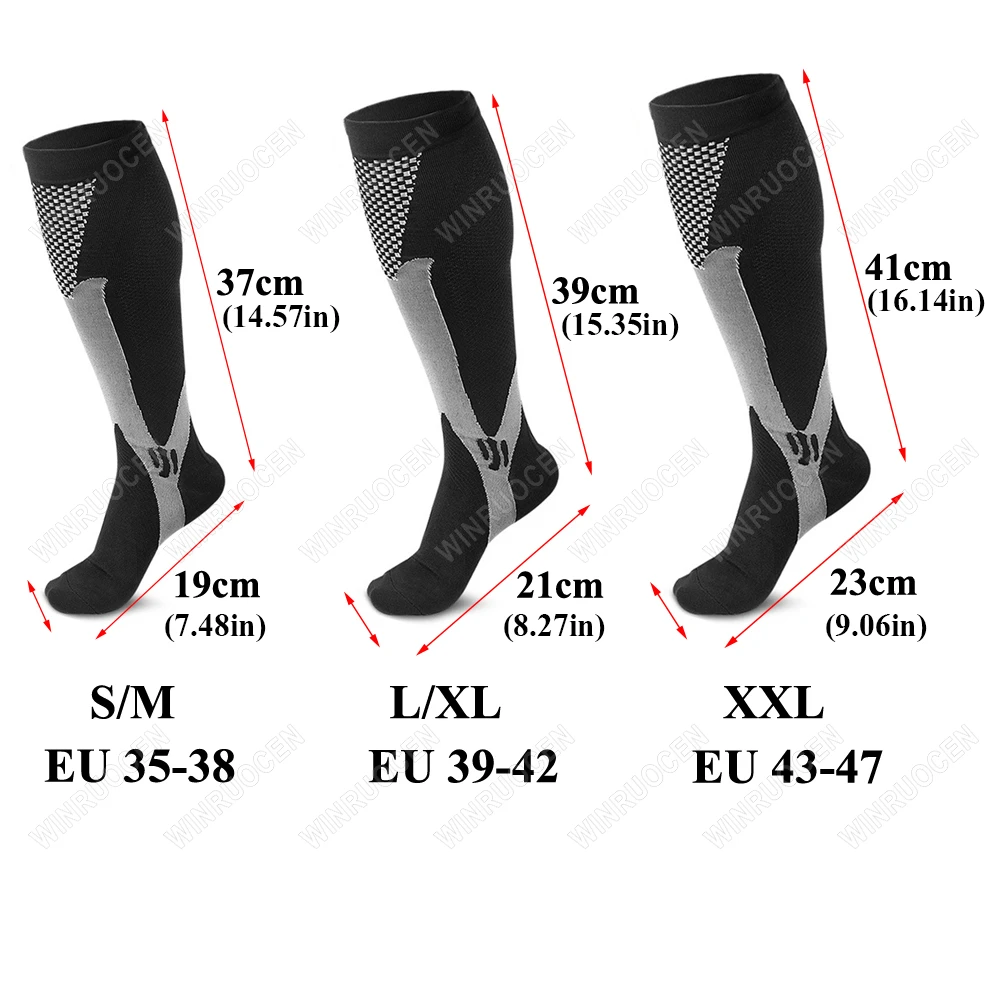 Compression Stockings Blood Circulation Promotion Slimming Compression Socks Anti-Fatigue Comfortable Solid Color Sock man women