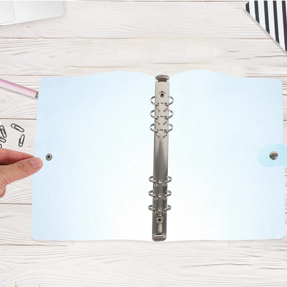 

2 Pcs Glitter Loose Leaf Enclosures Loose-leaf Planner Shell Scrapbooking Card Portable Diary Case Pvc Binder Travel