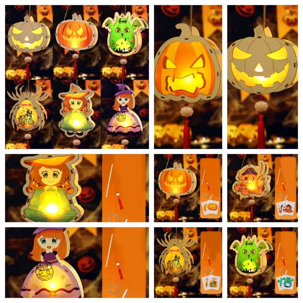 Gloeiende Halloween Lantaarn Diy Lichtgevende Handheld Halloween Pompoen Lantaarn Piraat Kapitein Pompoen Handgemaakte Lantaarn