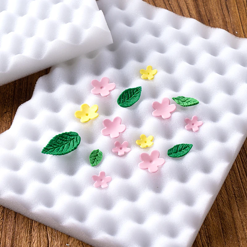 2pcs Wavy Sponge Mat Drying Resin Clay Flower Shaping Foam Mat Polymer Clay Tool Supplies Gum Paste Modeling Foam Tray