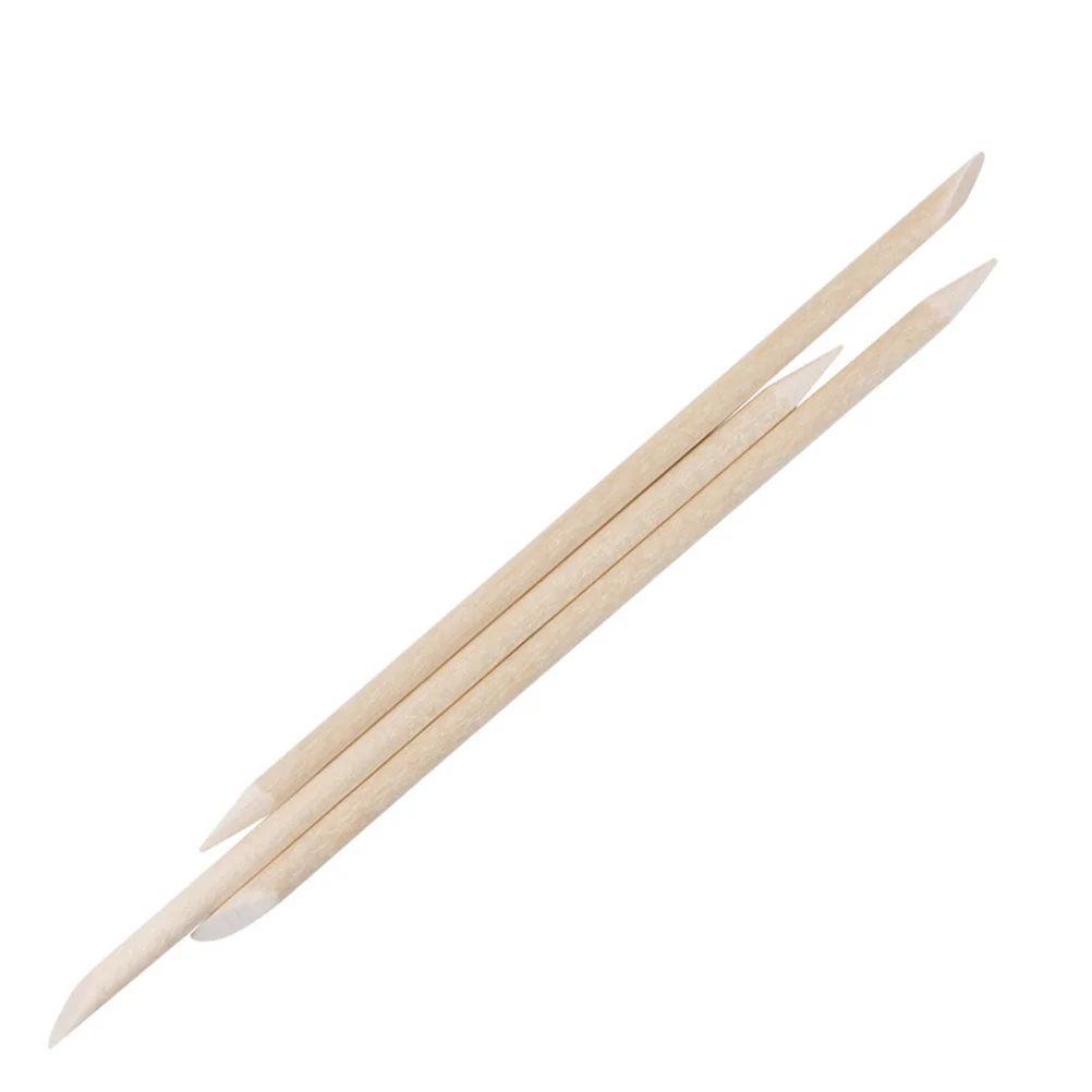 

100Pcs Manicure Tools Nail Cuticle Pusher Orange Wood Stick Double Tip for Cleaning Dead Skin Polisher Rhinestone Picker