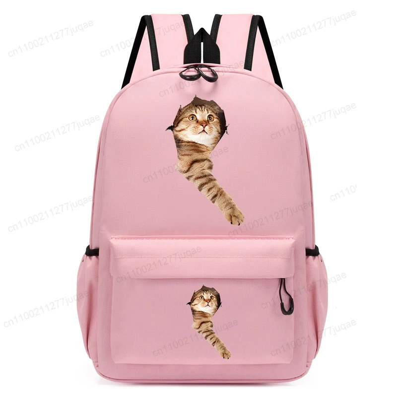 子供小さなピンク Bagpack 新学期子供幼稚園ランドセルグラフィックかわいい猫かわいいアニメ通学ナップザックバッグ