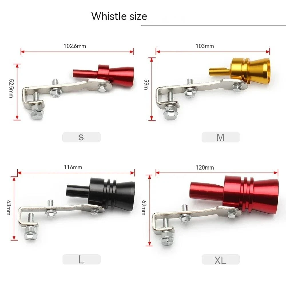 Golden one-piece car modification turbo whistle exhaust pipe sounder imitation sounder