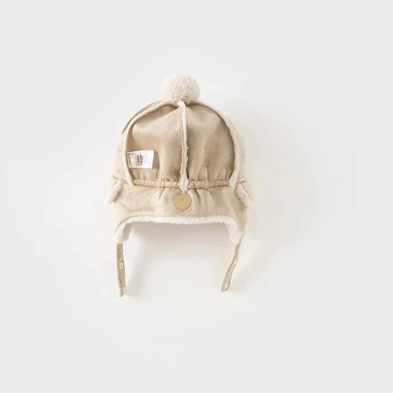 Dave Bella Baby Cute Bear Hat Boy Girls Winter Children Windproof Ear Protection Kids Light Khaki Warm Hats DB4238280