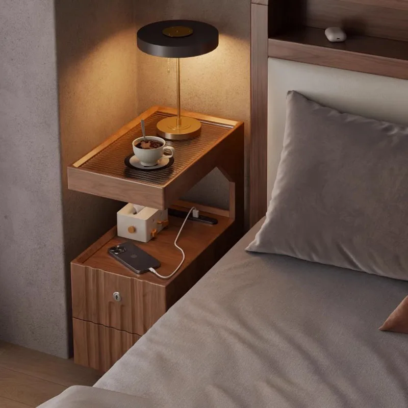 منظم طاولة السرير الحديثة لغرفة النوم وخزائن القهوة المتنقلة والأدراج الفاخرة منضدة التخزين Mesa De Noche الأثاث العصري
