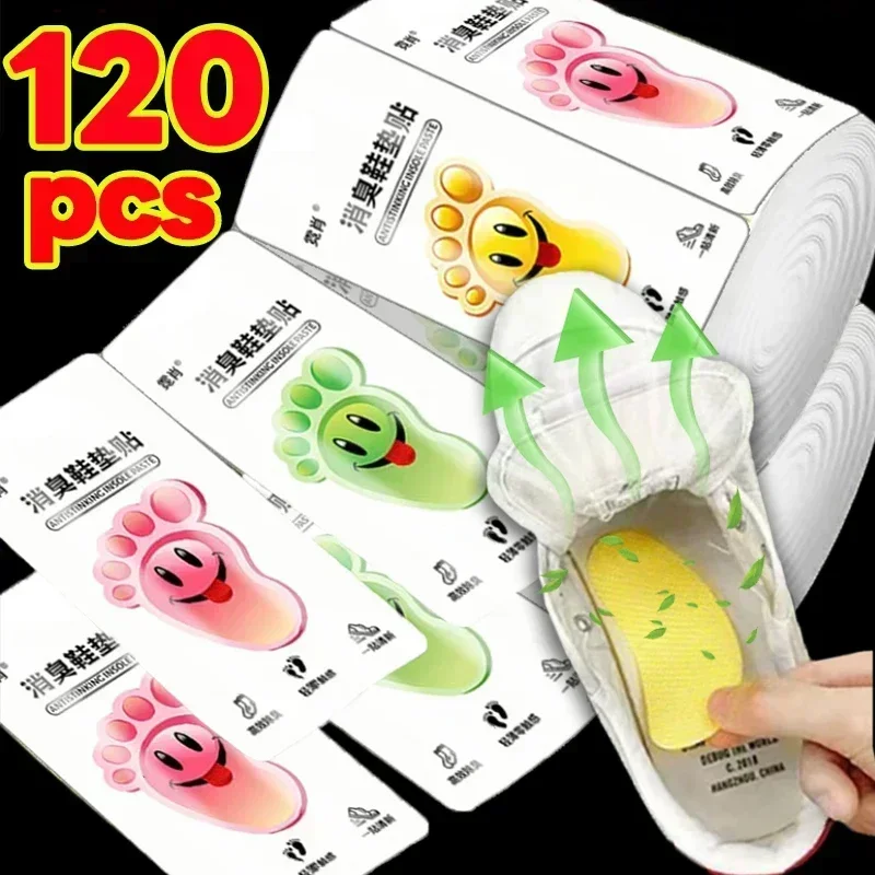 12/120pcs Shoes Deodorant Stickers Deodorant Foot Odor Deodorants Sneaker Smell Fresh Fruity Aroma Insole Sterilization Sticker