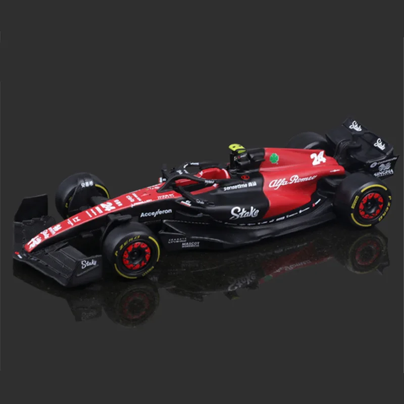 Bburago 1:43 F1 2023 24# Zhou Guanyu Alfa Romeo F1 Team Stake C43 77# Valtteri Bottas Alloy Die cast Racing Car Model Kids Toys